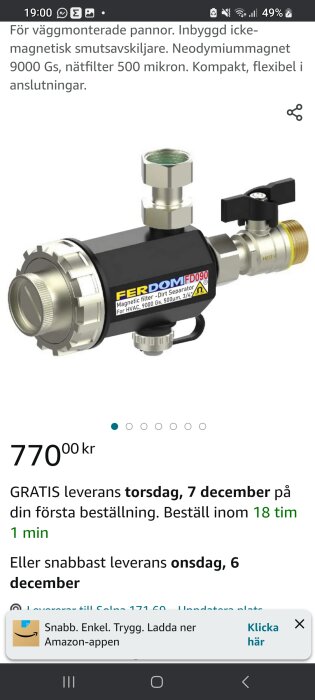 Magnetfilter och smutsavskiljare för värmesystem, pris visat, onlineköp, leveransinformation.