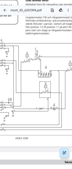 Schematisk ritning för en VEDEx 3300 anläggningsinstallation.