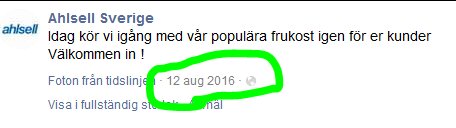 Skärmdump av text från en webbsida; markerar datum "12 aug 2016" med en grön cirkel.