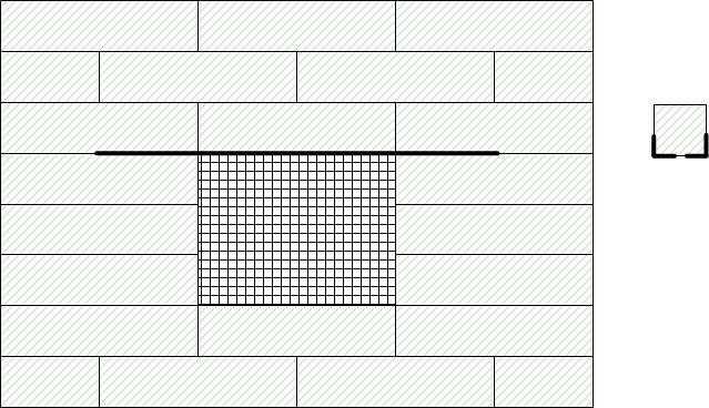 Diagram showing wall section with grid-patterned hole and profile position for mounting, using angle grinder to create wall groove for profile insertion.