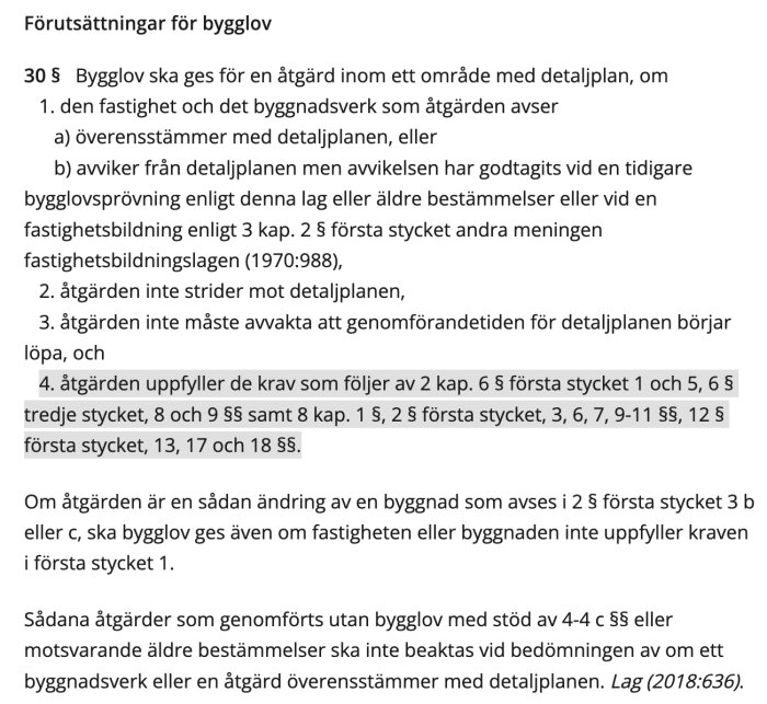 Text om svenska byggregler och förutsättningar för att få bygglov. Regelverk och paragrafer nämns.