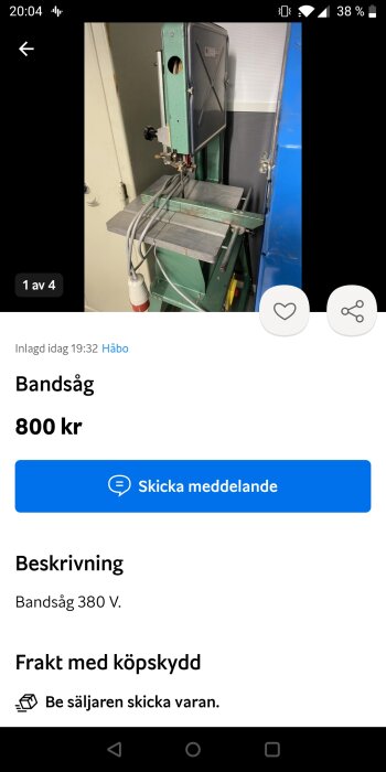 Grönt band såg till salu för 800 SEK via online annons med beskrivning och fraktinformation.