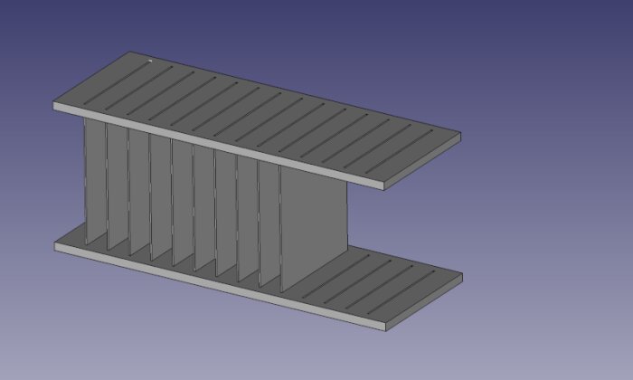 3D-modell av en enkel träbänk med ryggstöd, illustration, CAD-design, blå bakgrund.