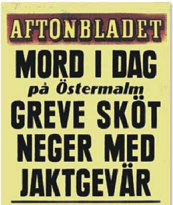 Gammal tidningsrubrik; oaccepterbara ord idag; rapport om våldsbrott; sensationell stil; sannolikt från historiskt dokument.