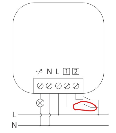 Elektrisk kopplingsschema med märkningar, kablar, terminalblock och jordsymbol. Markerat område i rött.