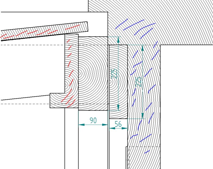 Teknisk ritning, gränssnittsdetaljer, måttangivelser, materialspecifikation, spänningsfördelning, ingenjörskoncept.