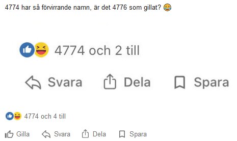 Skärmdump av ett foruminlägg med reaktioner och kommentarer som involverar användare med namn som nummer.