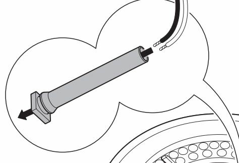Illustration som visar en skyddsslang för kablar, avsedd för genomdragning, förmodligen från Ikea.