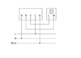 Kopplingsschema för Steinel NightmatIQ med markeringar för L, N och PE ledningar samt reläkontakt.