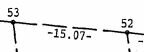 Detalj från avstyckningsakt med punkter markerade som 53 och 52 samt avståndet 15.07 meter mellan dem.