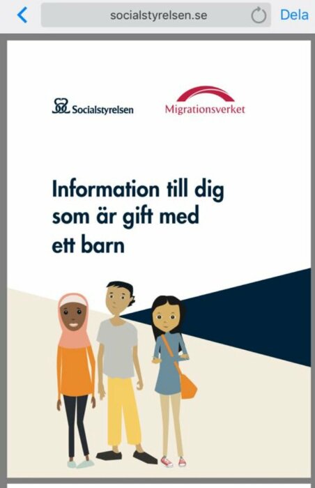 Informationsgrafik från Socialstyrelsen och Migrationsverket om att vara gift med ett barn.