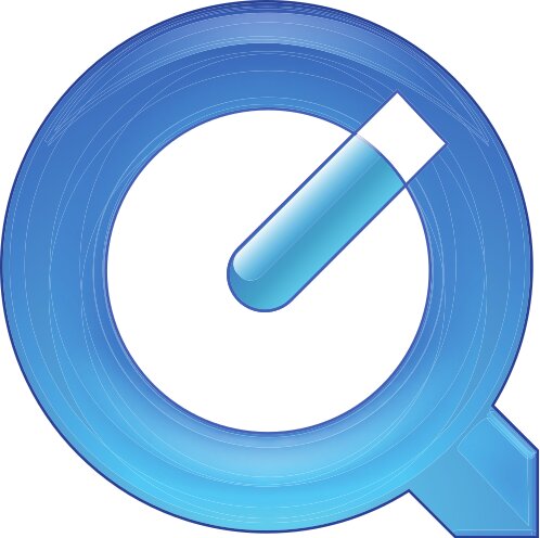 QuickTime-player-ikon med stiliserad blå Q och ett play-symbol i mitten.
