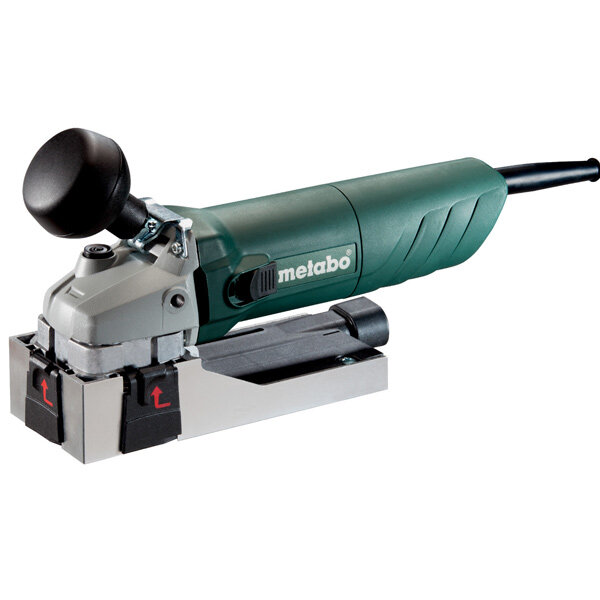 Metabo Lackfräs LF 850-S, ett elverktyg för att ta bort färg från träytor, med svart handtag och grönt skaft.