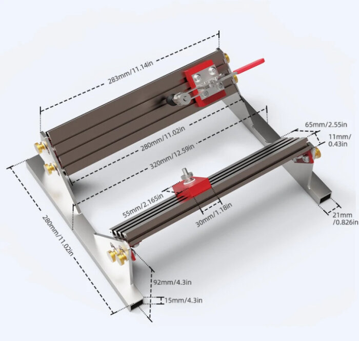 Självjusterande fastspänningsverktyg från Bessey med måttangivelser i millimeter och tum, som kommit i tre leveranser enligt användaren Dag.