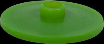 Grön tryckbricka för karmhylsa, vanligt använd vid installationer av karmhylsor i lättbetong.