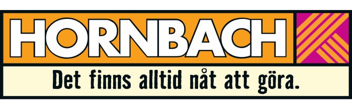 Hornbachs logotyp med deras slogan "Det finns alltid nåt att göra.