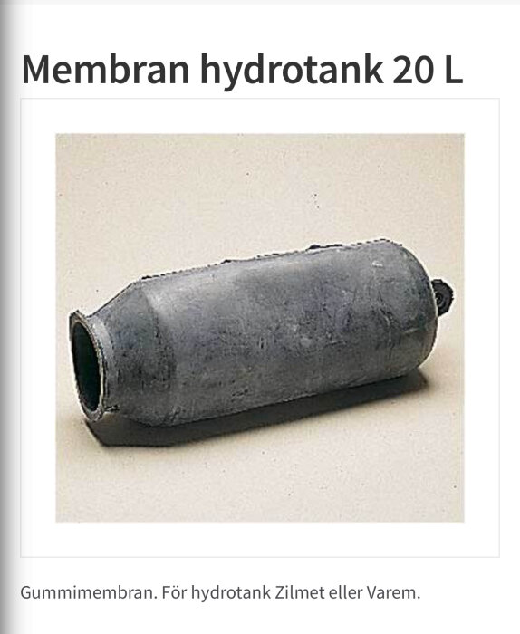 Bild på ett gummimembran för en hydrotank Zilmet eller Varem, avsett för 20 liter.