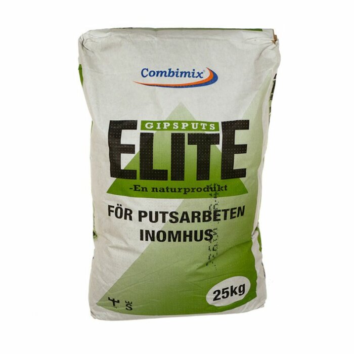 Säck med Gipsputs Elite från Combimix, 25 kg, för putsarbeten inomhus.