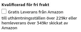 Kvalificerad för fri frakt: Gratis leverans från Amazon över 229kr till uthämtningsställen eller över 349kr för hemleverans.