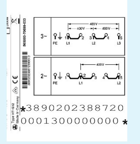 Kopplingsschema för spismodeller Bosch HCA763220V och HCE622123V/04, visar anslutningar för L1, L2, L3, och PE vid 400V, samt seriekoder.