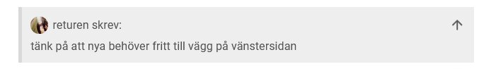 Kommentar på forumtråd om fri plats kring kylskåp.