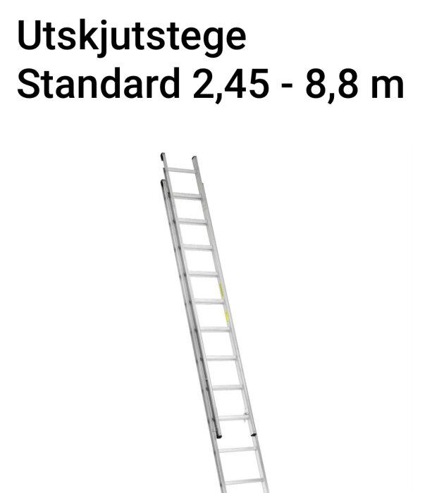 Utskjutsstege, standard 2,45-8,8 m, visas med vita bakgrunden.