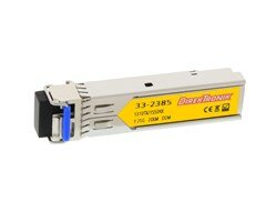 Fiberadapter SFP BiDi WDM LC från Direktronik med artikelnummer 133-2385. Används för optisk signalöverföring i nätverk.