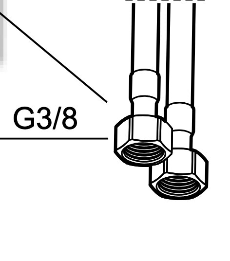 Två röranslutningar med G3/8-gänga och lekande mutter.