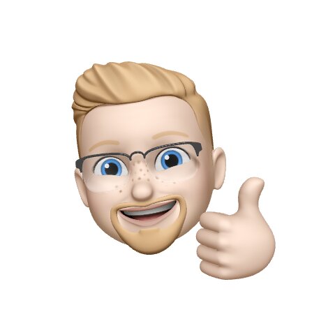 Emoji av en tecknad person med glasögon och skägg som gör tummen upp.