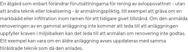 Text om anmälningsplikt och tillstånd för åtgärder på avloppsanläggningar.