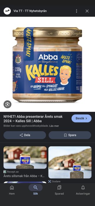 Burk med Kalles Sill från Abba, ny smak för 2024, krämig sill smaksatt med Kalles kaviar.