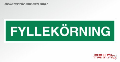 Grön magnetskylt med texten "Fyllekörning", från Dekaltrim.nu.