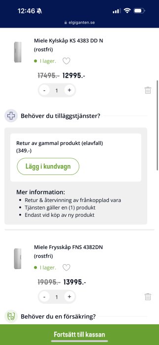 Uppdaterad produktlista från Elgiganten med Miele kylskåp och frysskåp i rostfritt, erbjuds till rabatterat Blackfriday-pris.