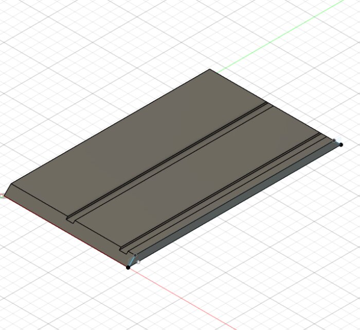 Ritning av högtalarpanel i 3D med spår och kanter, skapad för CNC-bearbetning av MDF.