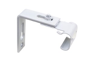 Väggfäste med två monteringspositioner för C-skena, vit färg.