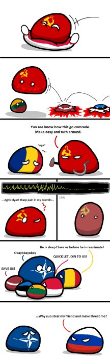 En serie med polandball-karaktärer där Sovjetunionen uppmanar andra bollar att ge upp. NATO och andra stöttar varandra när Sovjetkolapsen närmar sig.