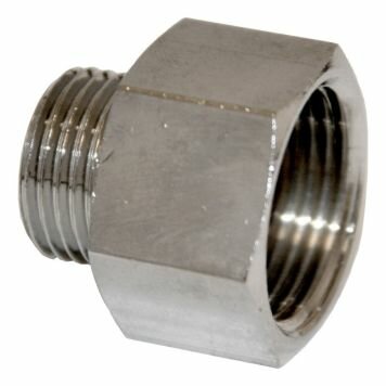 Kromad klämringsände med gängor från Vatette, används för rörkopplingar.