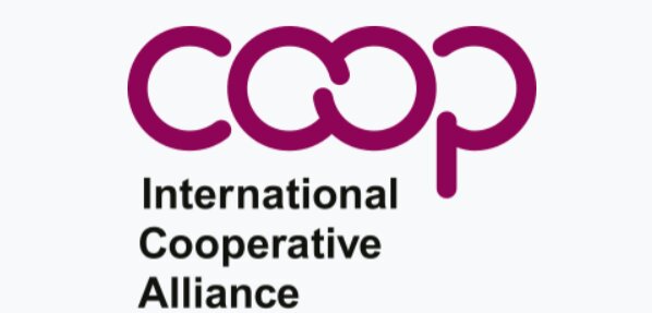 Logotyp för International Cooperative Alliance med texten "coop" ovanför.