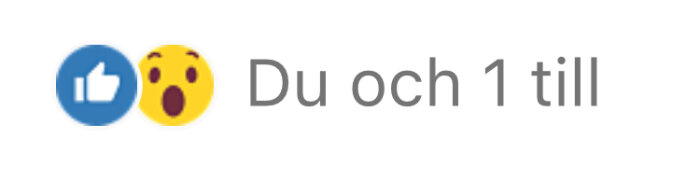 Tumme upp och förvånad emoji följt av texten "Du och 1 till".