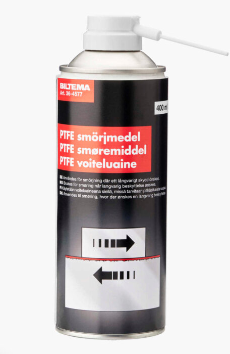 Sprayburk med PTFE smörjmedel från Biltema, 400 ml.