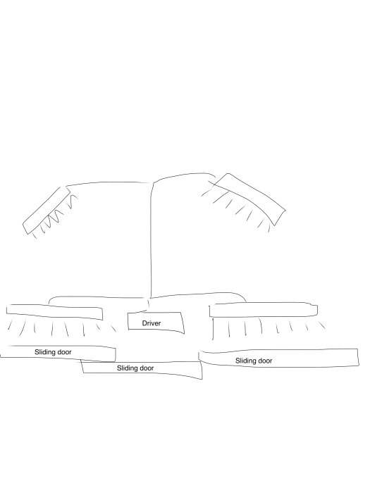 Skiss över LED-belysningslösning med listor, profiler, drivers och dimmers, placerat ovanför skjutdörrar.