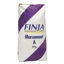 Säck med Finja Murcement A, 25 kg, en produkt som används dagligen av stensättare och murare enligt inlägget.