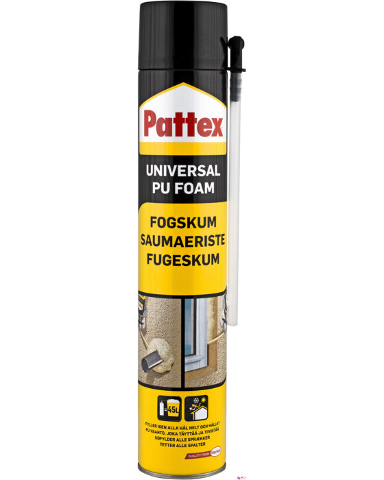 Sprayburk med Pattex universal PU fogskum.