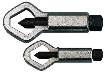 Två mutterspräckare i olika storlekar, konstruerade för att bryta eller öppna muttrar, med metalliska finish och spetsiga ändar.