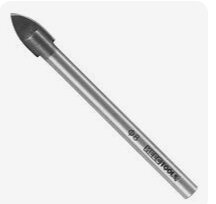 Borr för kakel av lergods, visas i närbild.