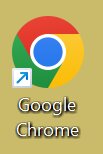 En ikon för Google Chrome med skuggad text på ett skrivbord i Windows 11 Home.