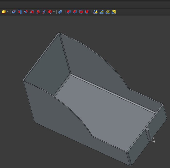 FriCAD-design av en enkel låda för köksförvaring av påsar.