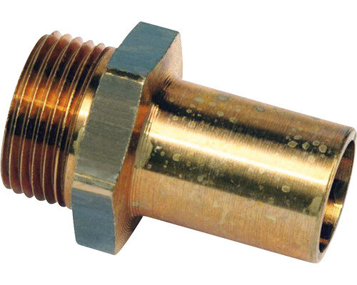 Adapter i metall med gängor, från Vatette, RSK: 2436598, för 28 mm klämringskoppling och 3/4" gänga.