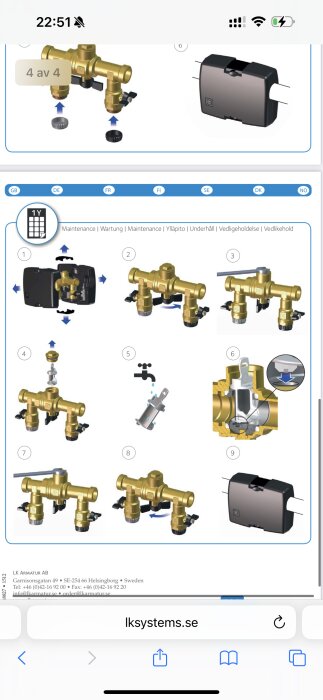 Illustration av installation och underhåll av LK Multfill, med steg-för-steg-bilder av monteringsprocessen och underhållsanvisningar.