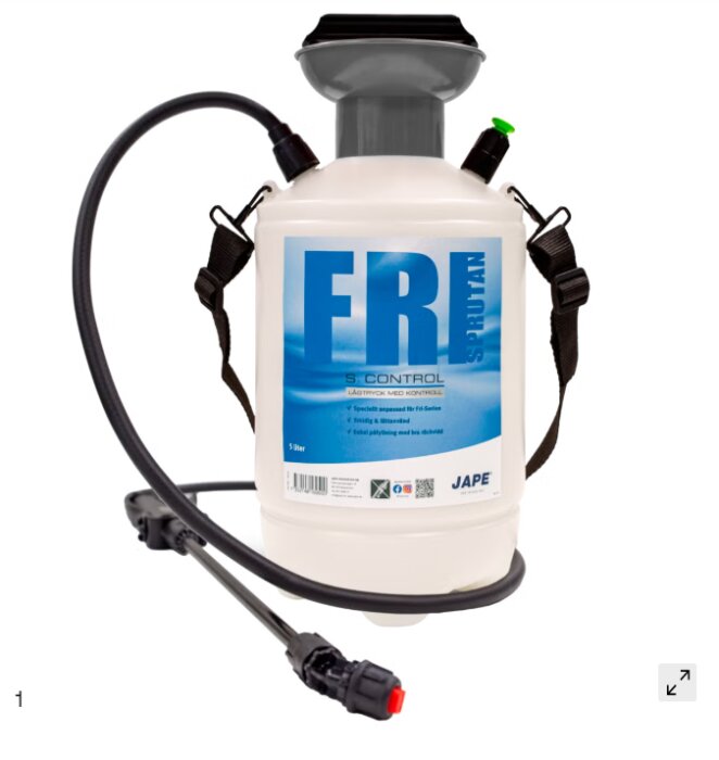 Jape tryckspruta S-Control 5 liter med två munstycken, inklusive flatstråle och justerbart munstycke, för fasad- och målararbete.